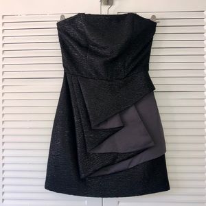 BCBGeneration Strapless Mini Cocktail Party Dress - Black Gray - XS